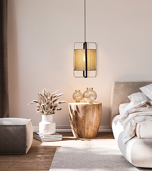 RONDA taklampa, svart/beige - Aneta Lighting