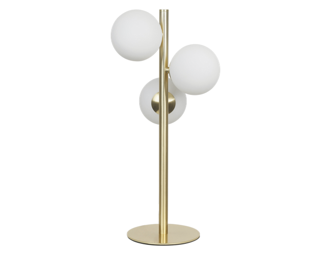 MOLEKYL bordlampa 3a, matt mässing/vit - Aneta Lighting