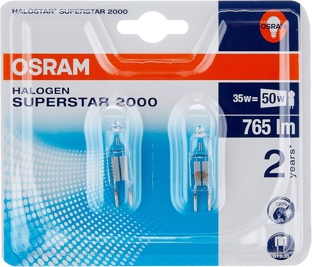 Osram 35W (50W) 12 V GY6.35 2-pack Halostar® Superstar 2000