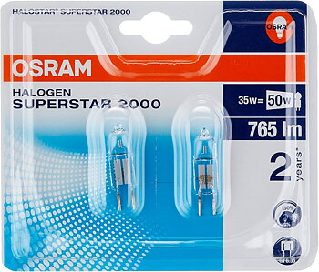 Osram 35W (50W) 12 V GY6.35 2-pack Halostar® Superstar 2000