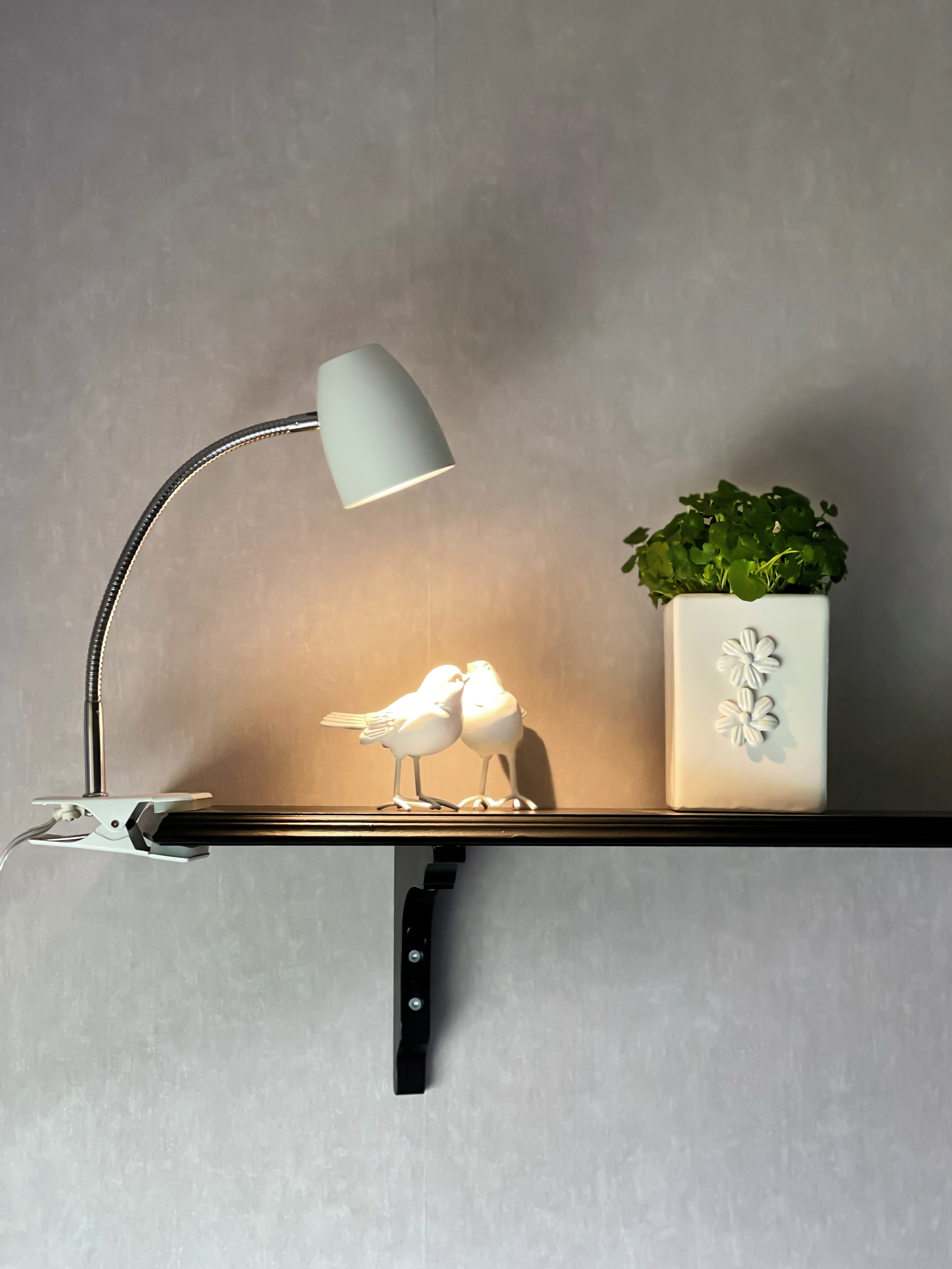 SANDNES klämlampa, vit/krom - Aneta Lighting - 3