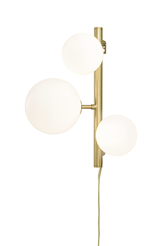 MOLEKYL vägglampa, matt mässing/vit - Aneta Lighting