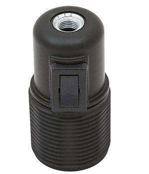 Lamphållare E27 vipp brytare gäng svart TP