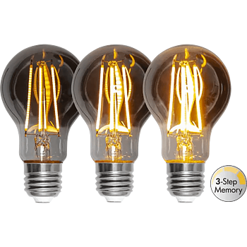 LED Norm E27 Smoke 3 - steg - Star Trading