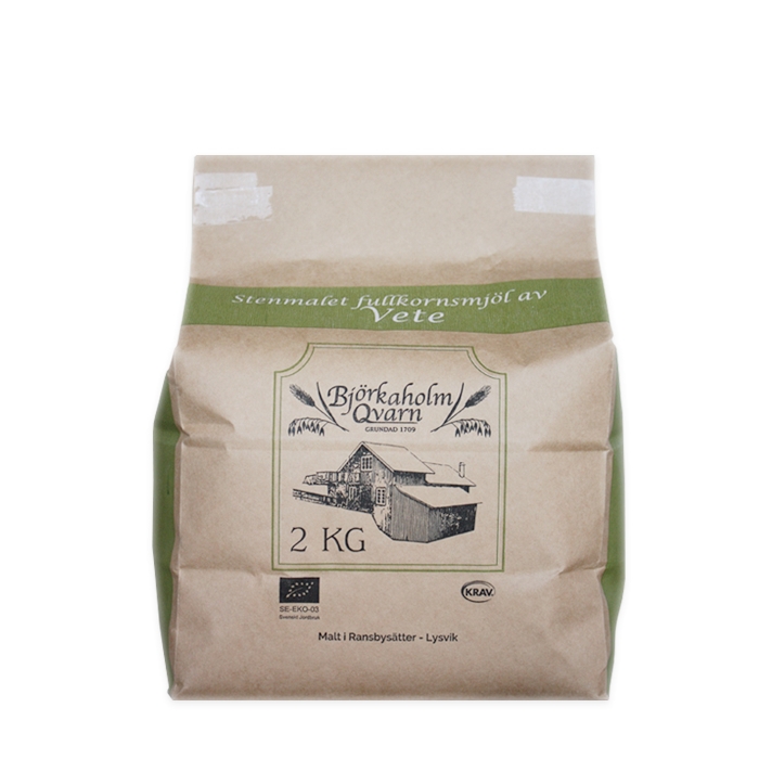 Björkaholm fullkornsmjöl av vete KRAV 6 st x 2 kg