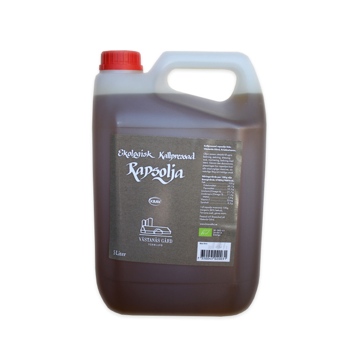 Rapsolja, från Västanås Gård,  KRAV, 5 l.