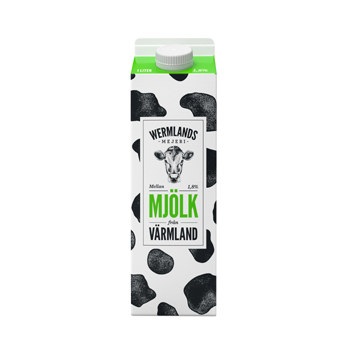 Wermlands Mejeri mellanmjölk 1,8% 1 L
