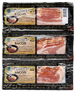 Hemgården Alvedsrökt bacon skivad 3 x 140 g.