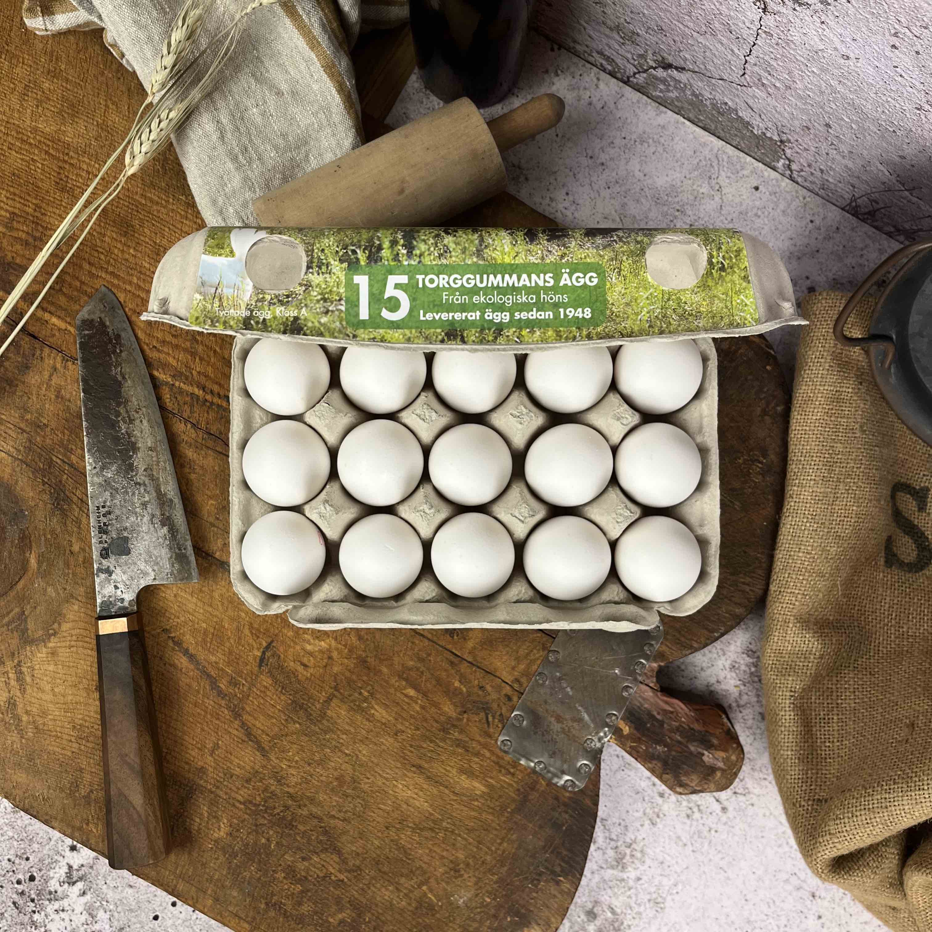 Ägg KRAV 15 pack x 1 krt, Torggummans ägg - 2