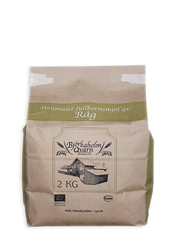 Björkaholm fullkornsmjöl av råg KRAV 6 st x 2 kg