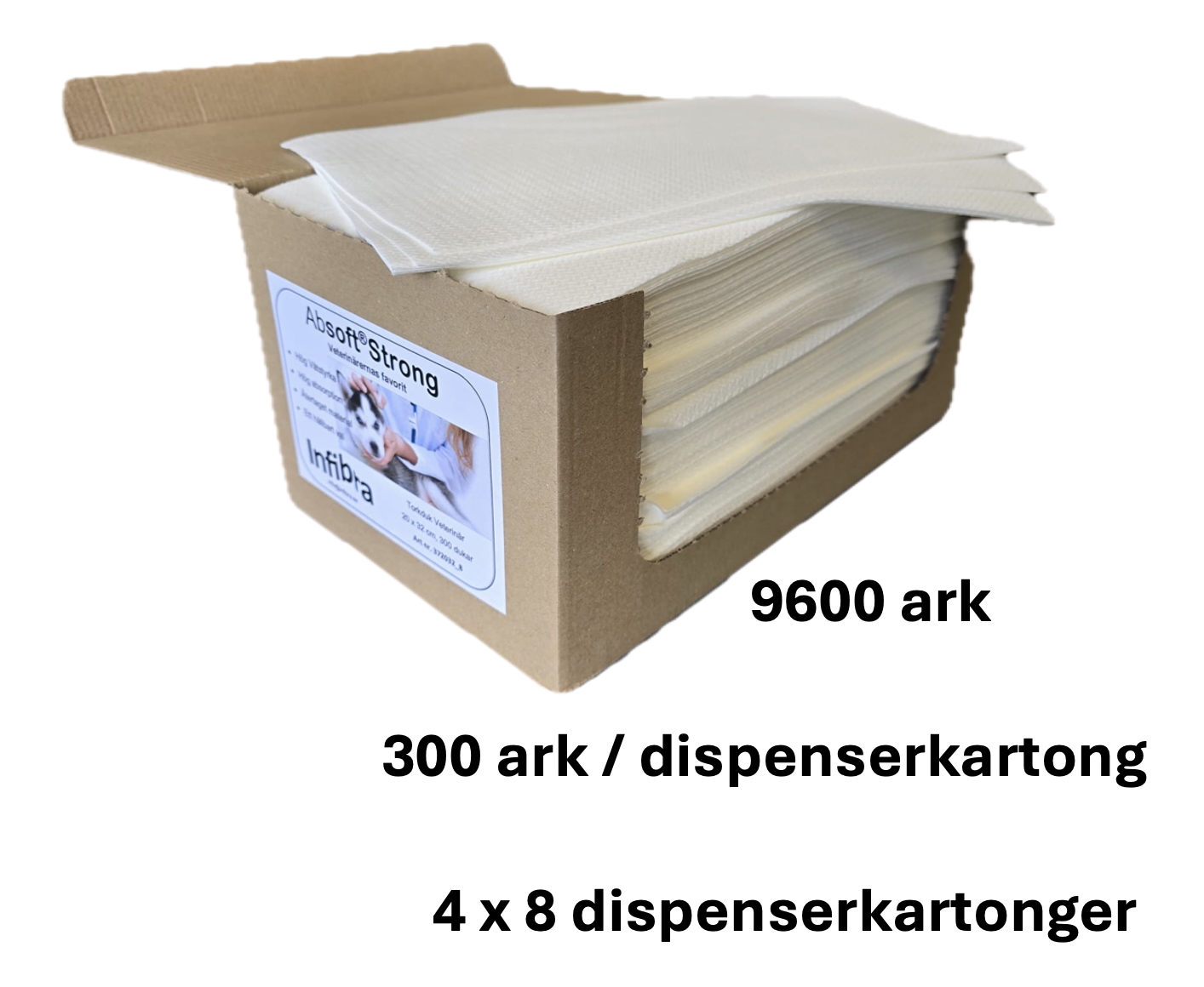4 x 8st dispenserkartonger - 9600 ark