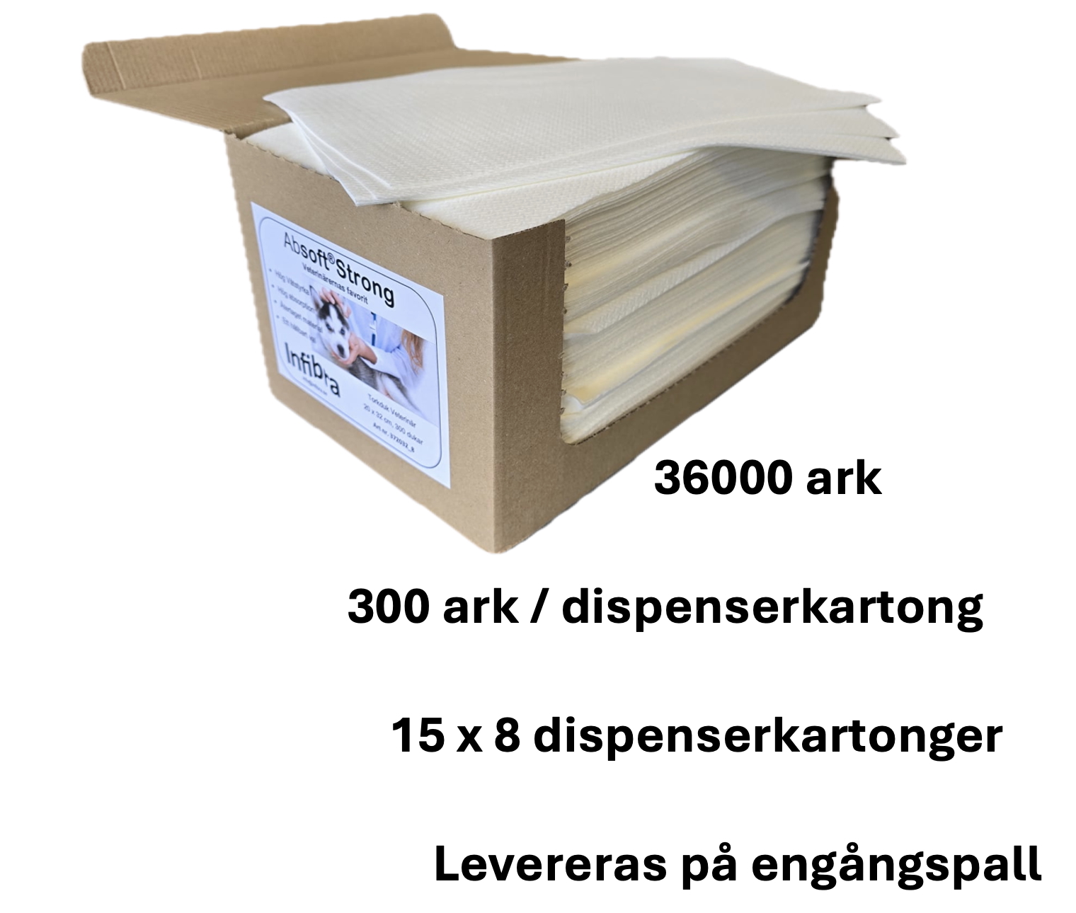 15 x 8st dispenserkartonger - 36000 ark