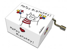 Speldosa Katt "Happy Birthday"