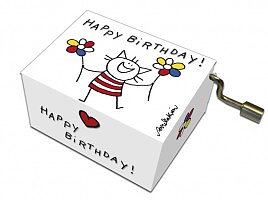Speldosa Katt "Happy Birthday"