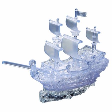 Crystal Puzzle Pirate Ship White
