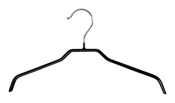 Gummieret metalbøjle, 36 cm, sort, 10 stk