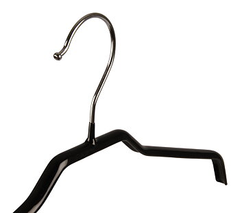 Gummieret metalbøjle, 36 cm, sort, 10 stk