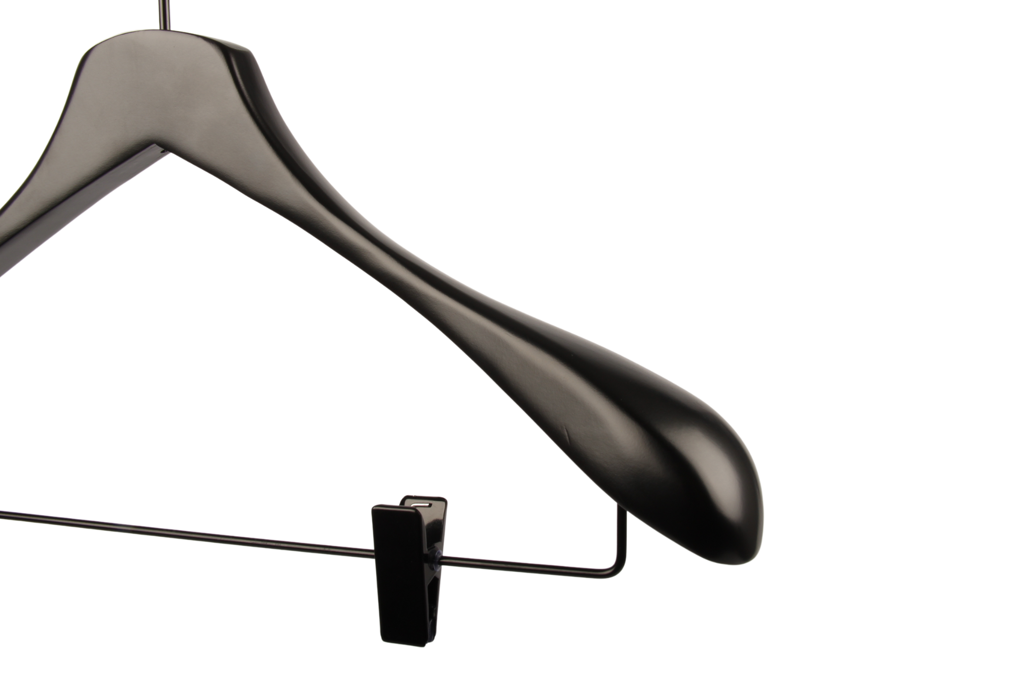 Wooden hanger with rod & clip, WJ-4260C, 42 cm - 3