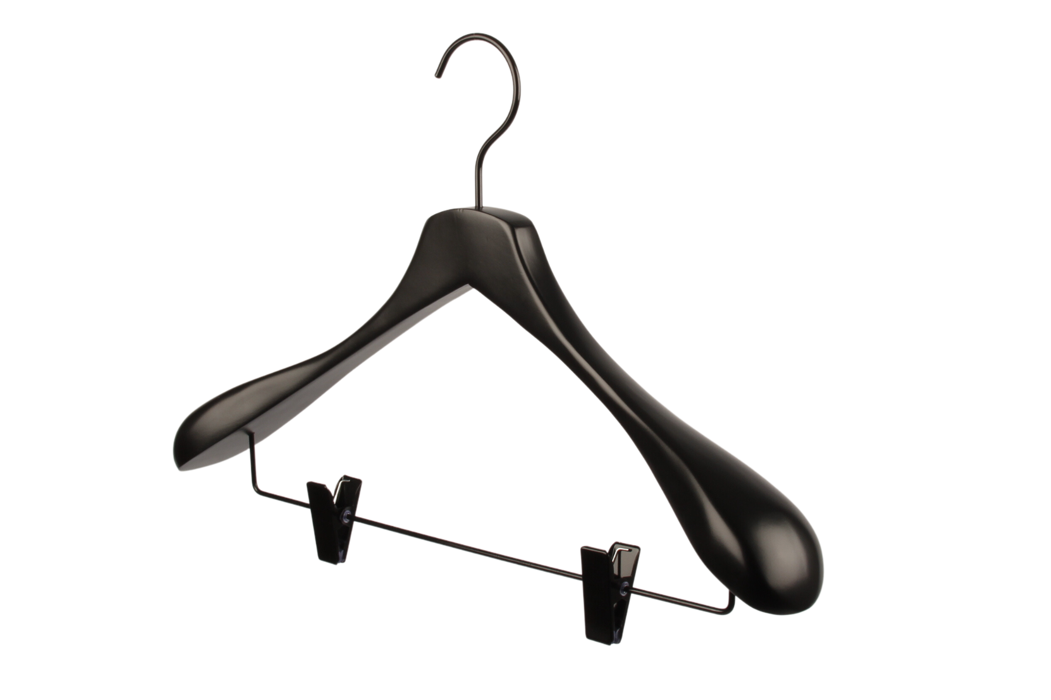 Wooden hanger with rod & clip, WJ-4260C, 42 cm - 2