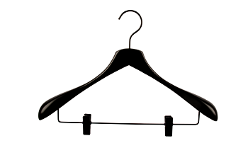 Træbøjle med stang & clips, WJ-4260C, 42 cm