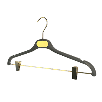 Sammetsgalge med stang og clips i messing, 42 cm, 5 stk/pakke.