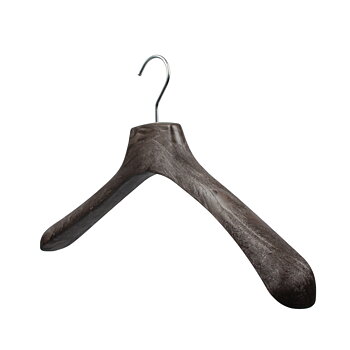 Jakke-/kostumebøjle i solid plast, 43 cm, mønster i mørkebrun, 5 stk/pakke