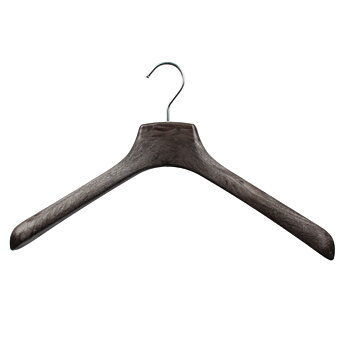 Jakke-/kostumebøjle i solid plast, 43 cm, mønster i mørkebrun, 5 stk/pakke