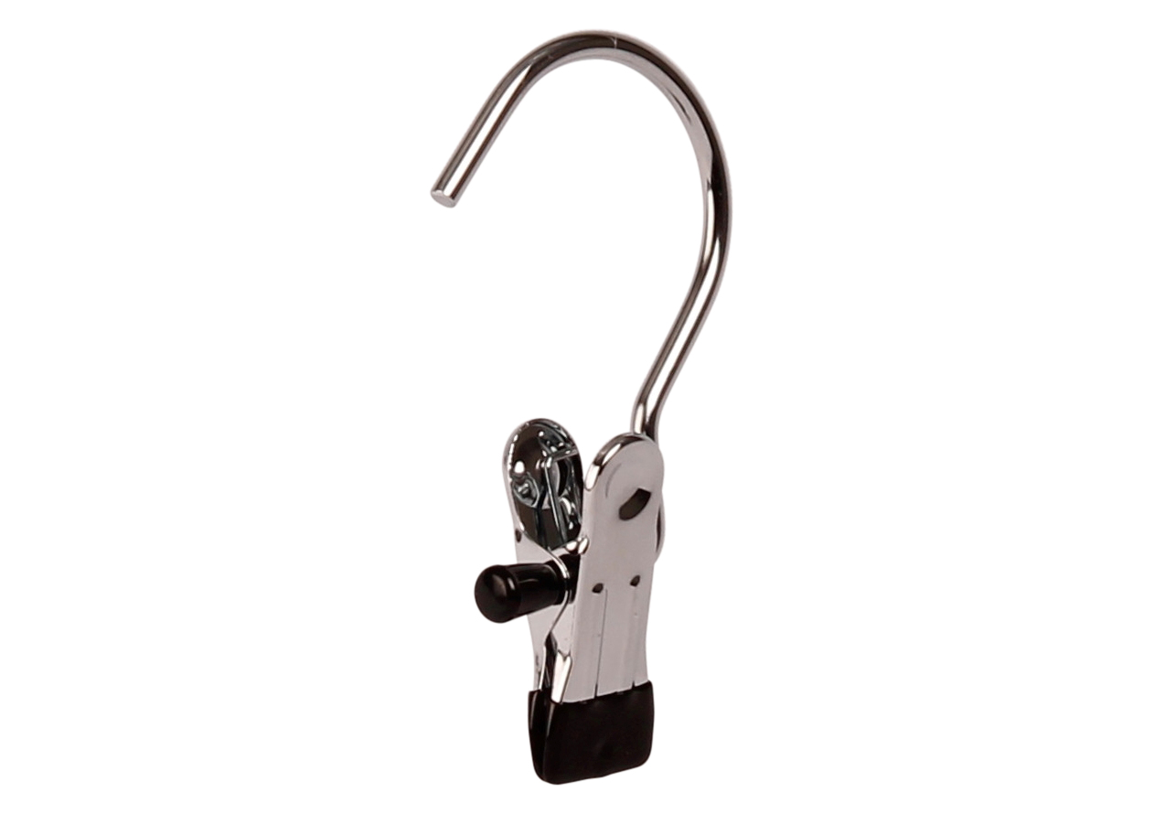 Single clip 687 large hook 11.5 cm chrome / black, 100 pcs / pack. 