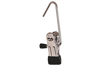 Klemme m. 1 clips 10,5cm metal/sort