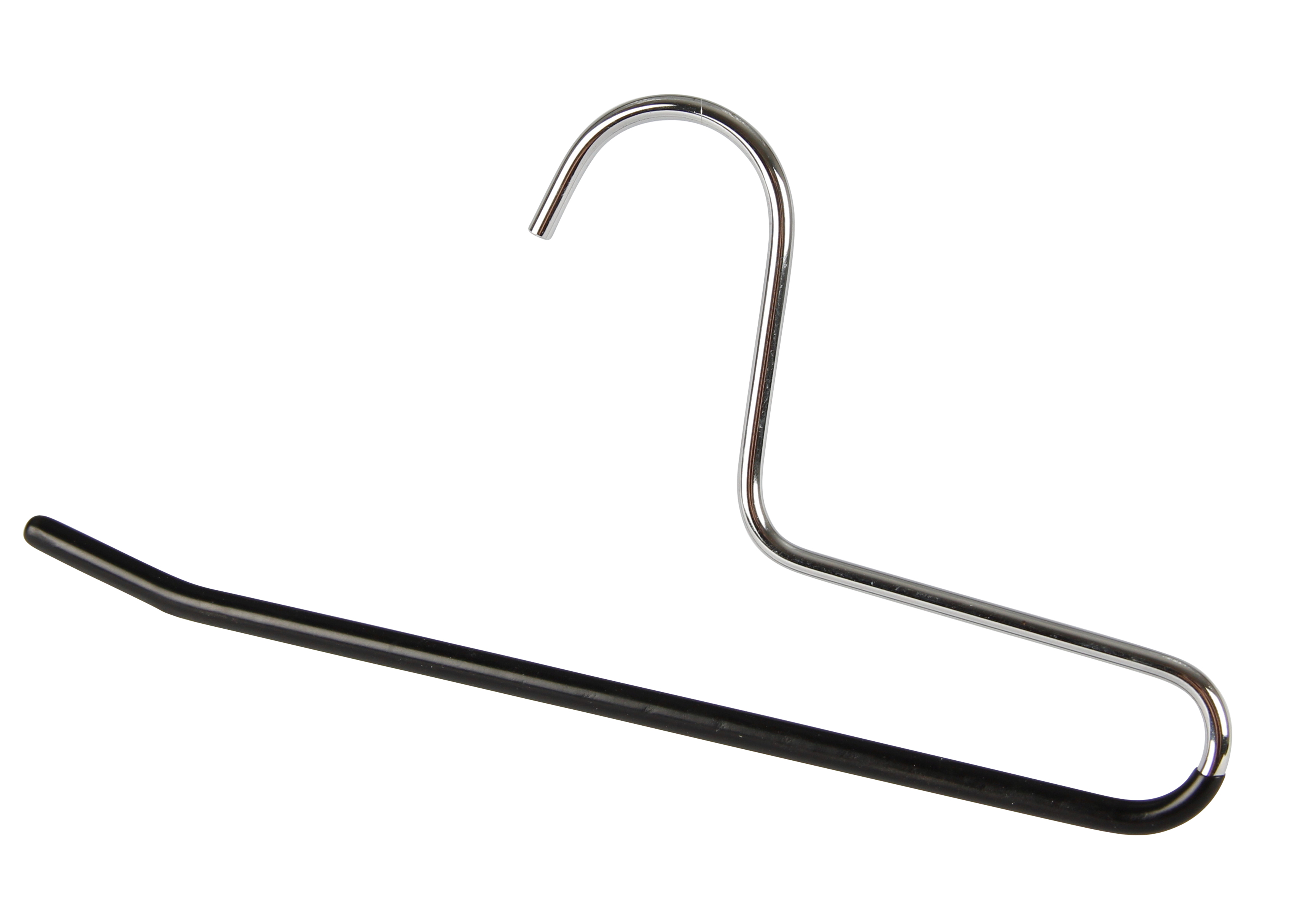 Scarves hanger 693 20cm chrome / black, 100pcs / pack.