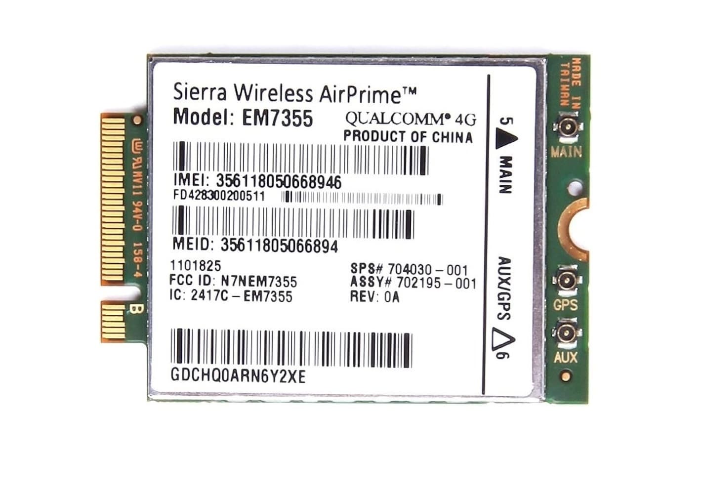 HP WWAN Sierra Wireless AirPrime EM7355 QualComm 704030-001 4G LTE Modem