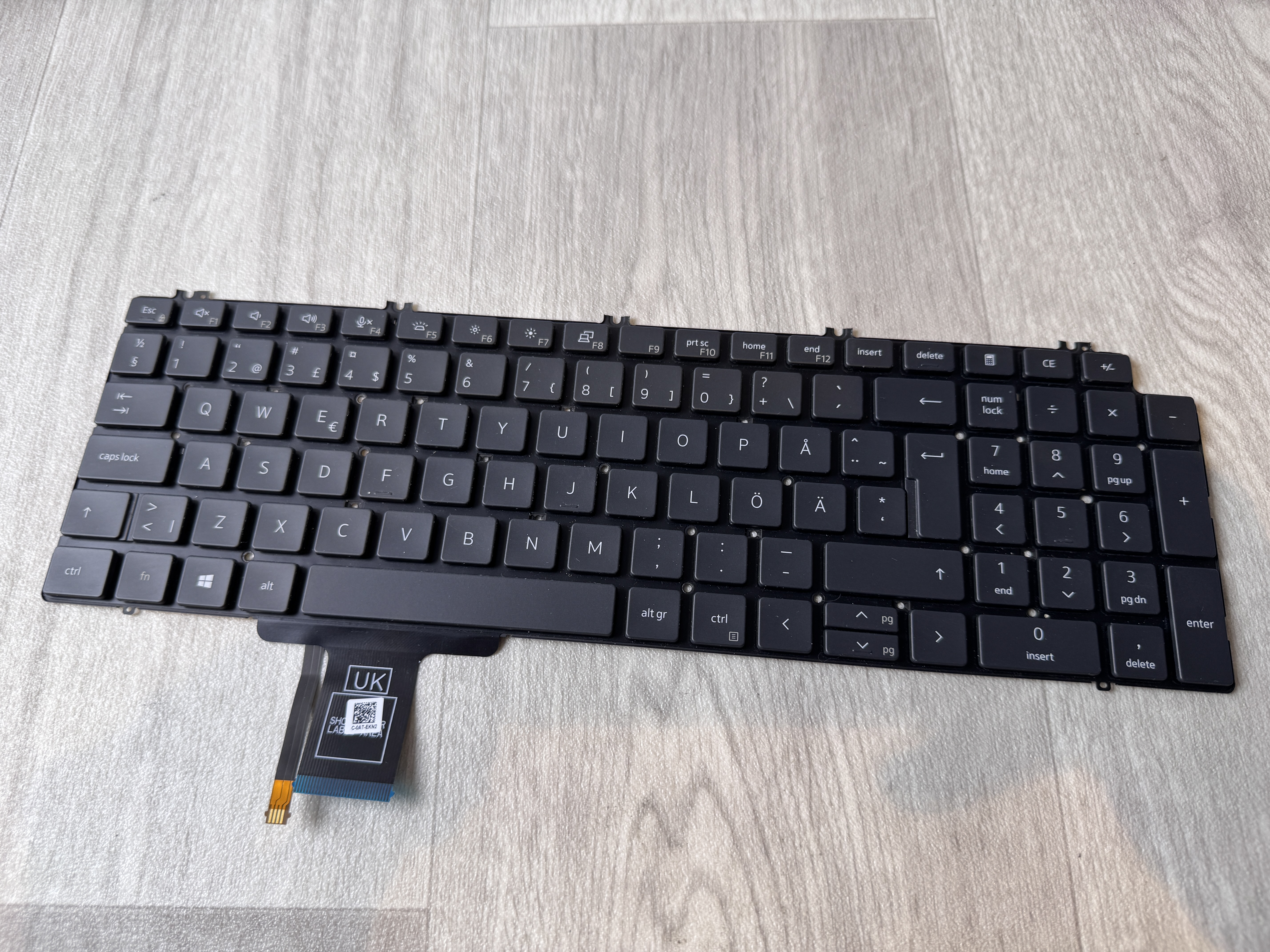 Dell Nordic Keyboard Precision 5750 5760 5770 5550 5560 5570 XPS 9500 9510 9520 9700 9710 9720 9730