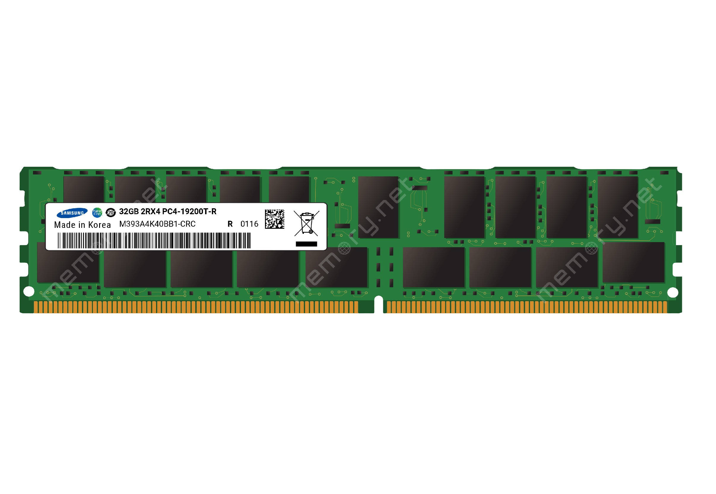 32GB DDR4 1x32GB Samsung RDIMM 2400Mhz PC4-19200T-R Dual Rank x4 Module DDR4-2400 2Rx4 ECC