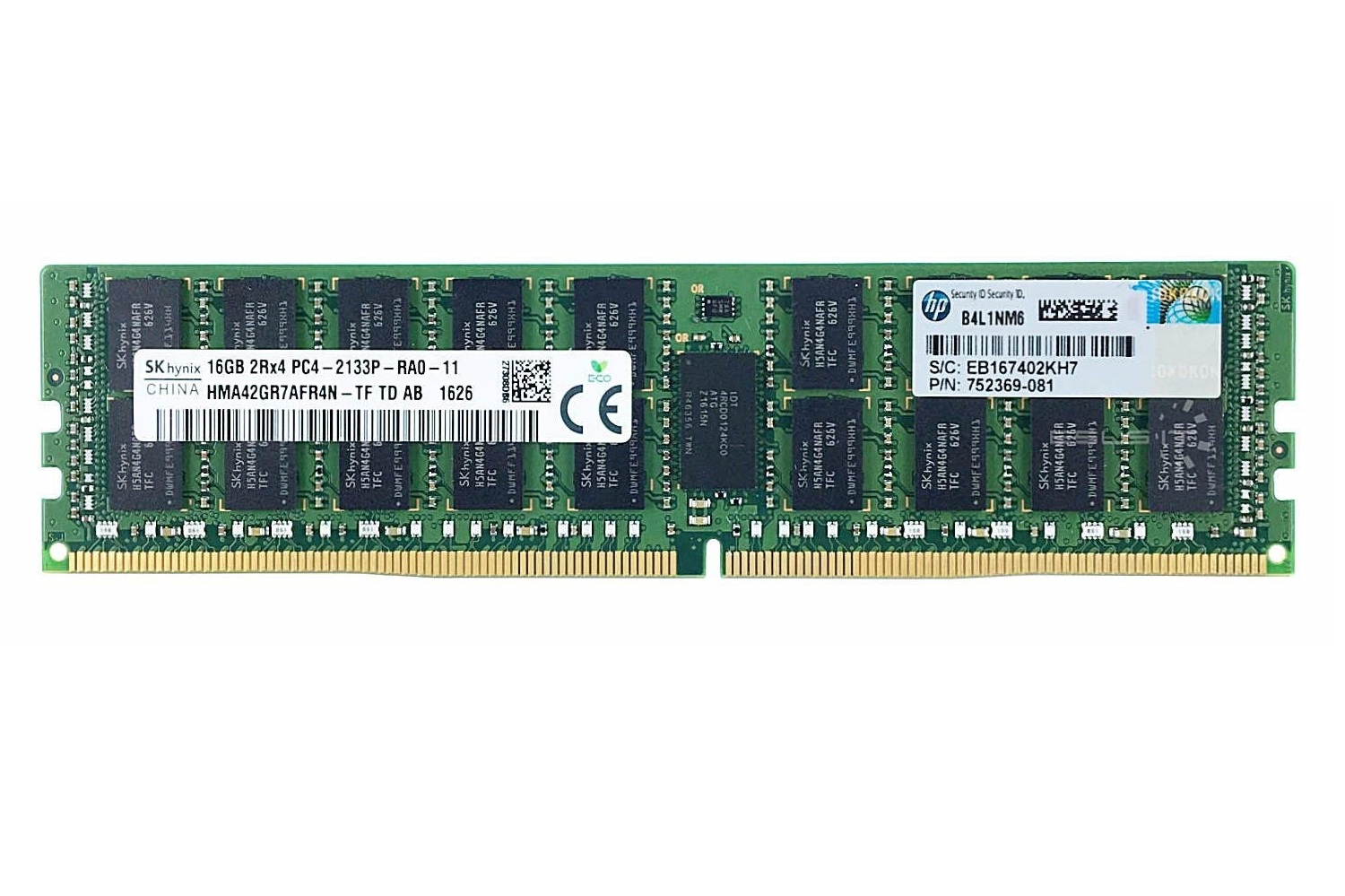 16GB DDR4 1x16GB SK Hynix RDIMM 2Rx4 ECC PC4-17000P-R 2133Mhz Dual Rank x4 Module
