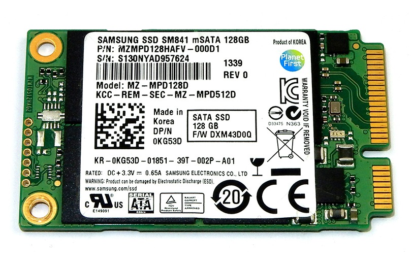 Samsung SM841 128GB SSD mSATA MZMPD128HAFV