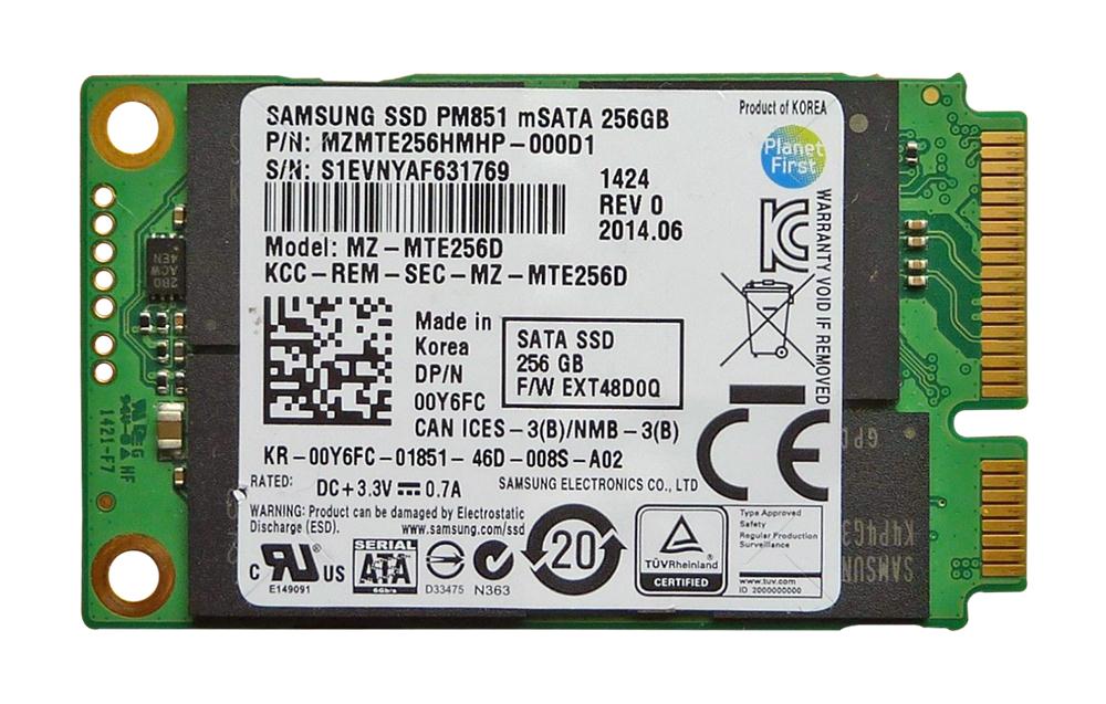 Samsung PM851 256GB SSD mSATA MZMTE256HMHP