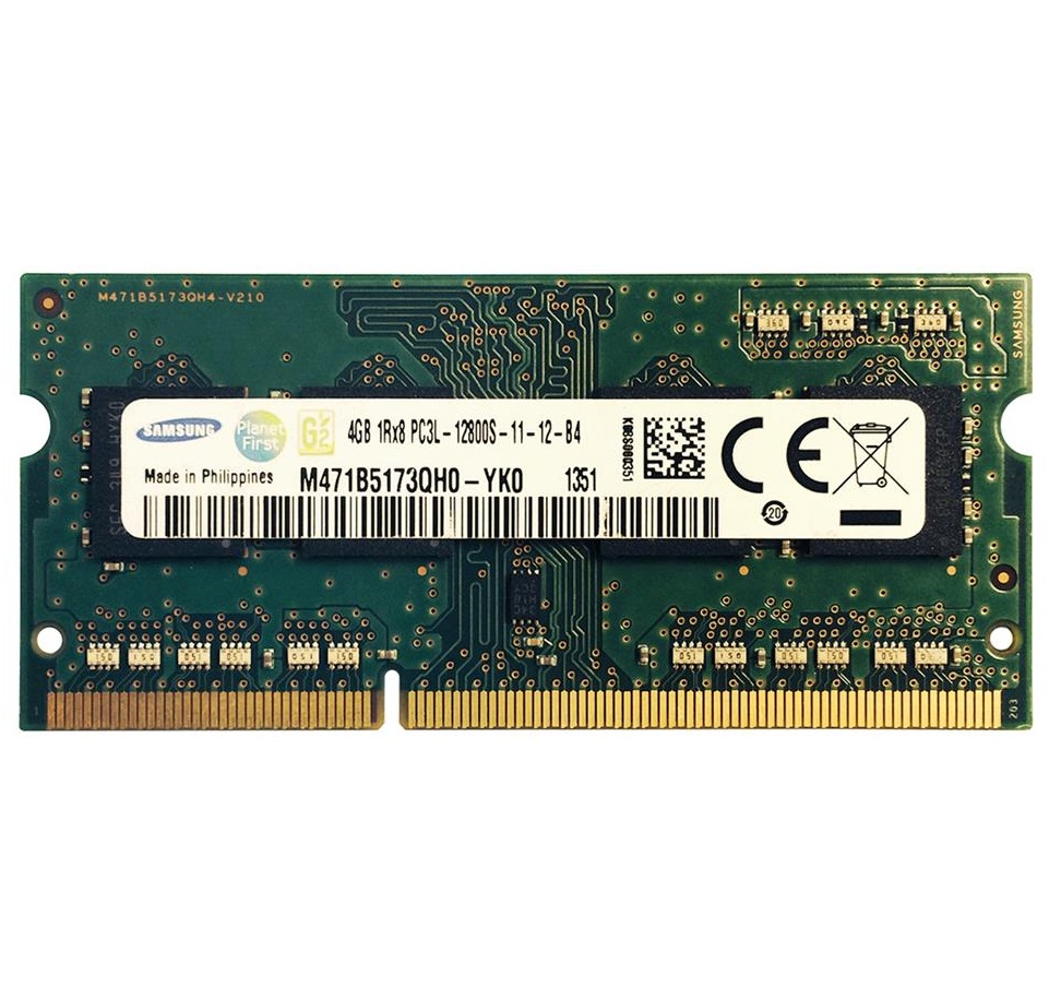 Begagnad 4GB DDR3L 1x4GB Samsung SODIMM 1Rx8 PC3L-12800S 1600MHz RAM Minne M471B5173EB0-YK0