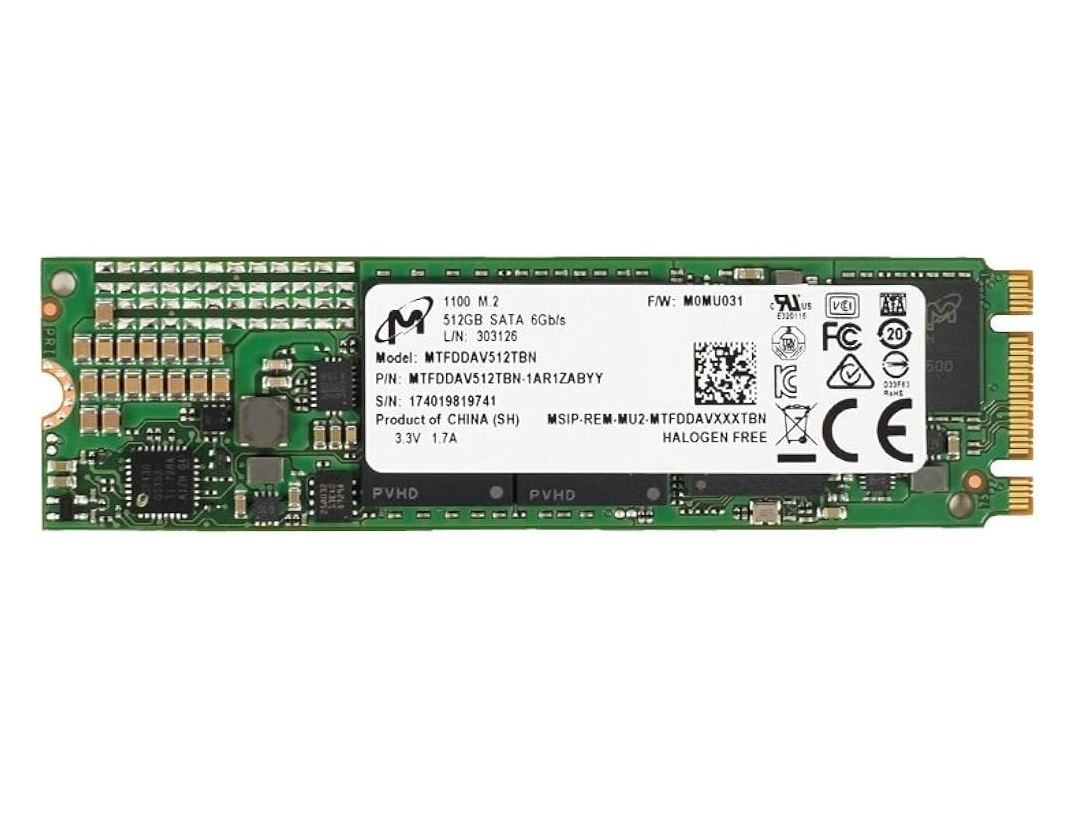 Begagnad 512GB Micron 1100 SSD M2 2280 SATA
