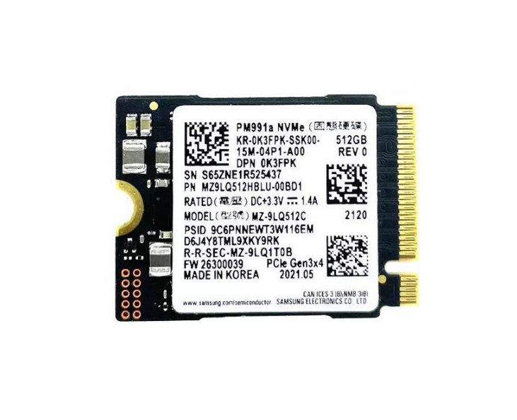 Begagnad 512GB Samsung PM991a M2 2230 NVMe Gen3 x4