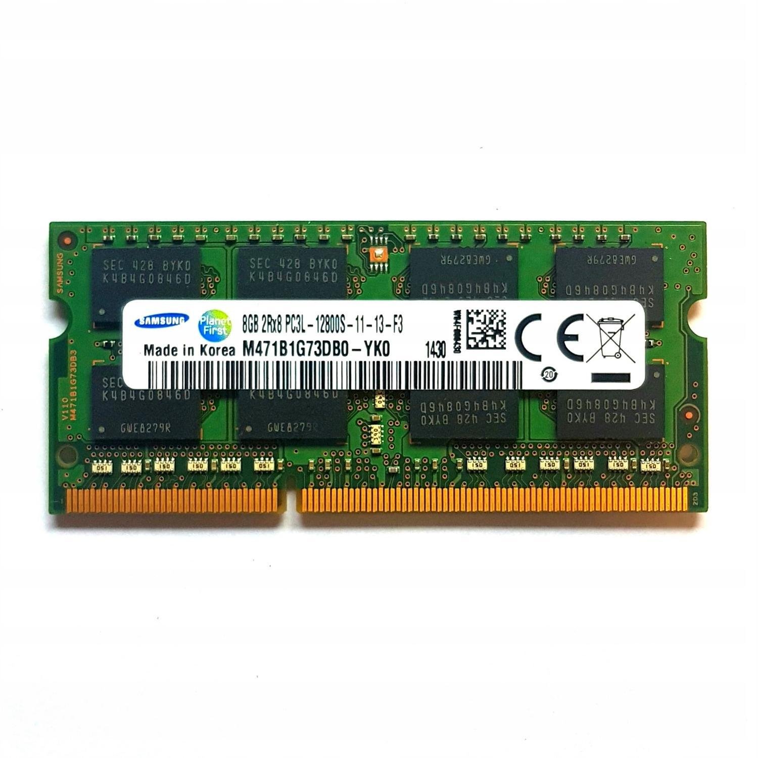 8GB DDR3L 1x8GB Samsung SODIMM 2Rx8 PC3L-12800S 1600Mhz RAM Minne