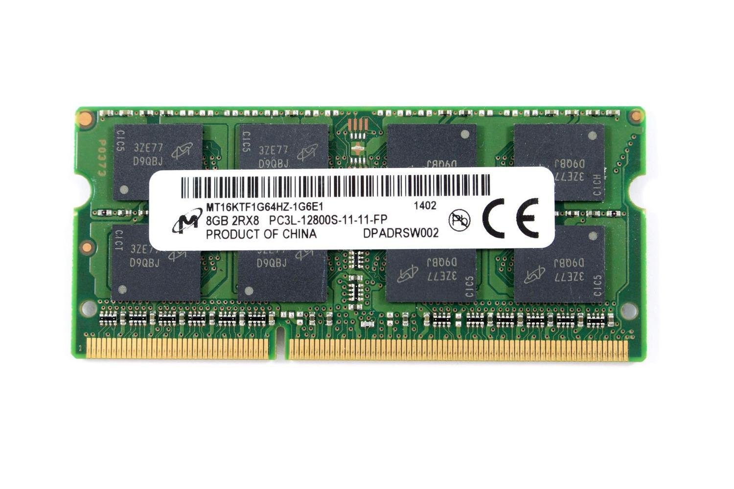 Begagnat 8GB DDR3L (1x8GB) Micron SODIMM 2Rx8 PC3L-12800S 1600MHz RAM Minne