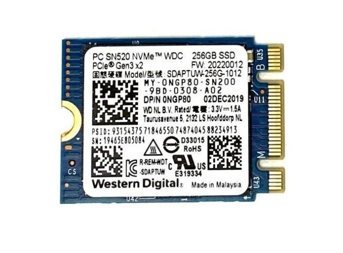 Begagnad 256GB WD PC SN520 M2 2230 NVMe Gen3 x2