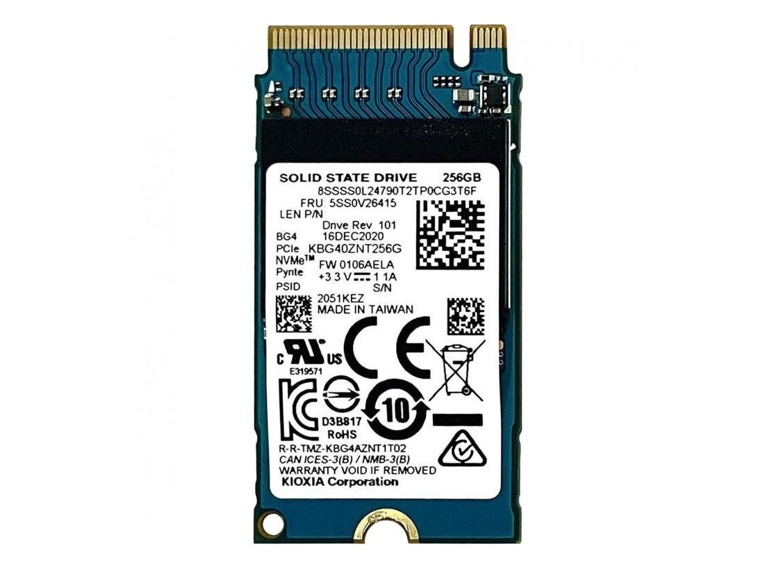 Begagnad 256GB Toshiba Kioxia BG4 M2 2242 NVMe PCIe Gen3 x4