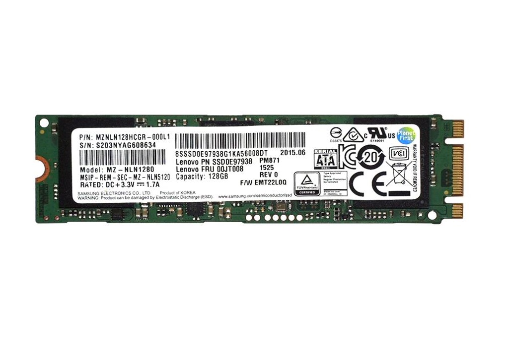 Begagnad 128GB Samsung PM871 SSD M2 2280 SATA