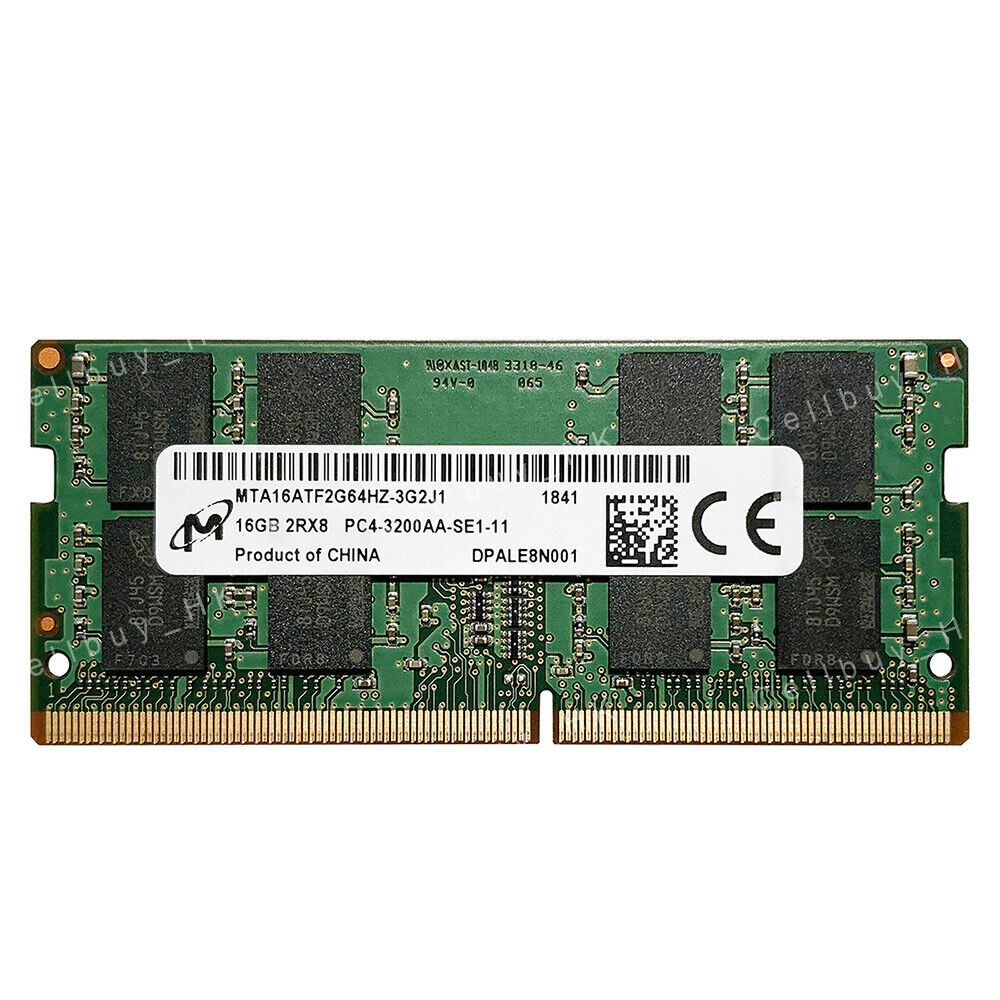 Begagnat 16GB DDR4 (1x16GB) Micron SODIMM 2Rx8 PC4-3200AA 3200MHz RAM Minne