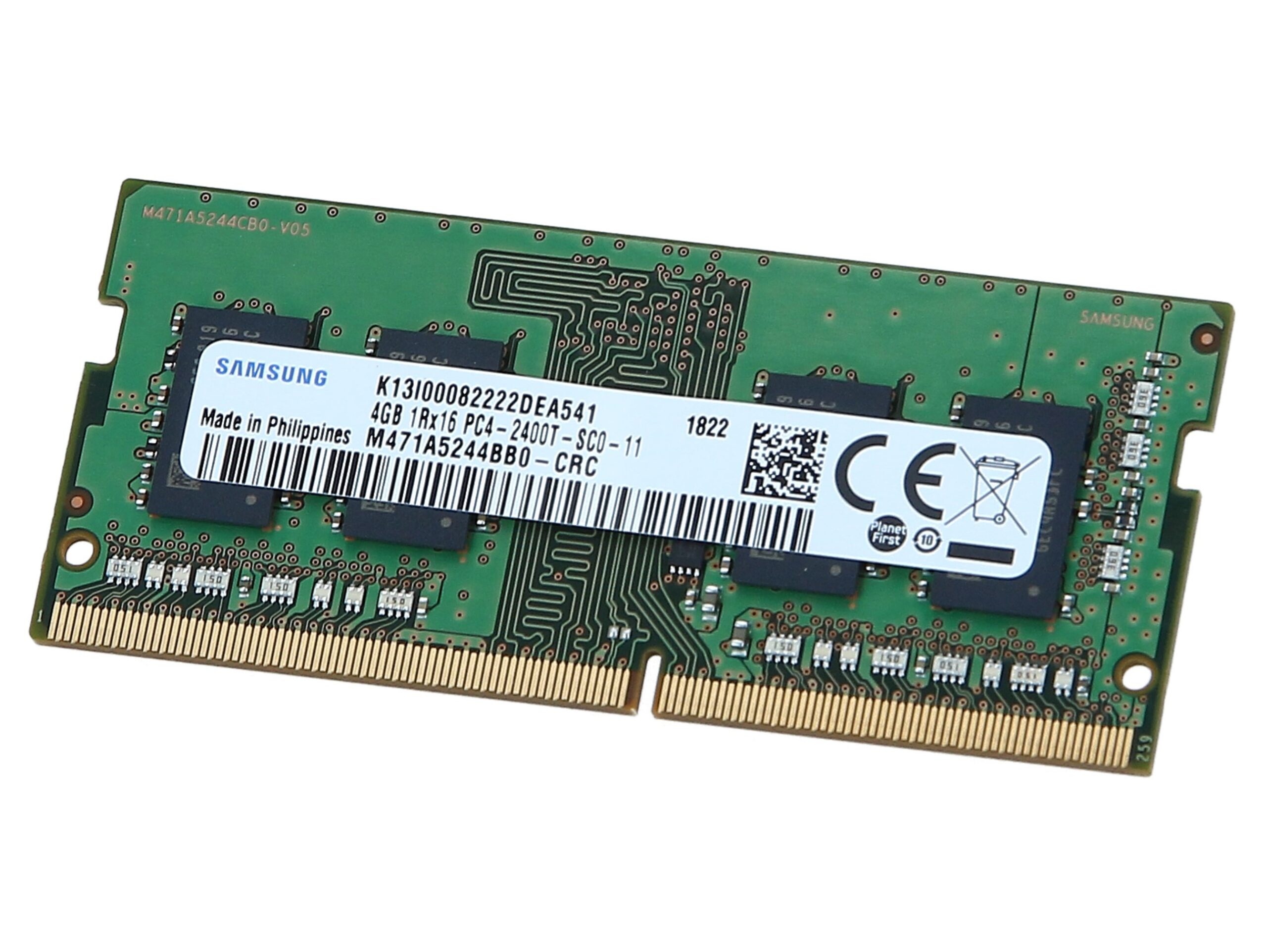 4GB DDR4 1x4GB Samsung SODIMM 1Rx16 PC4-2400T 2400Mhz RAM Minne (Single Sided Memory)