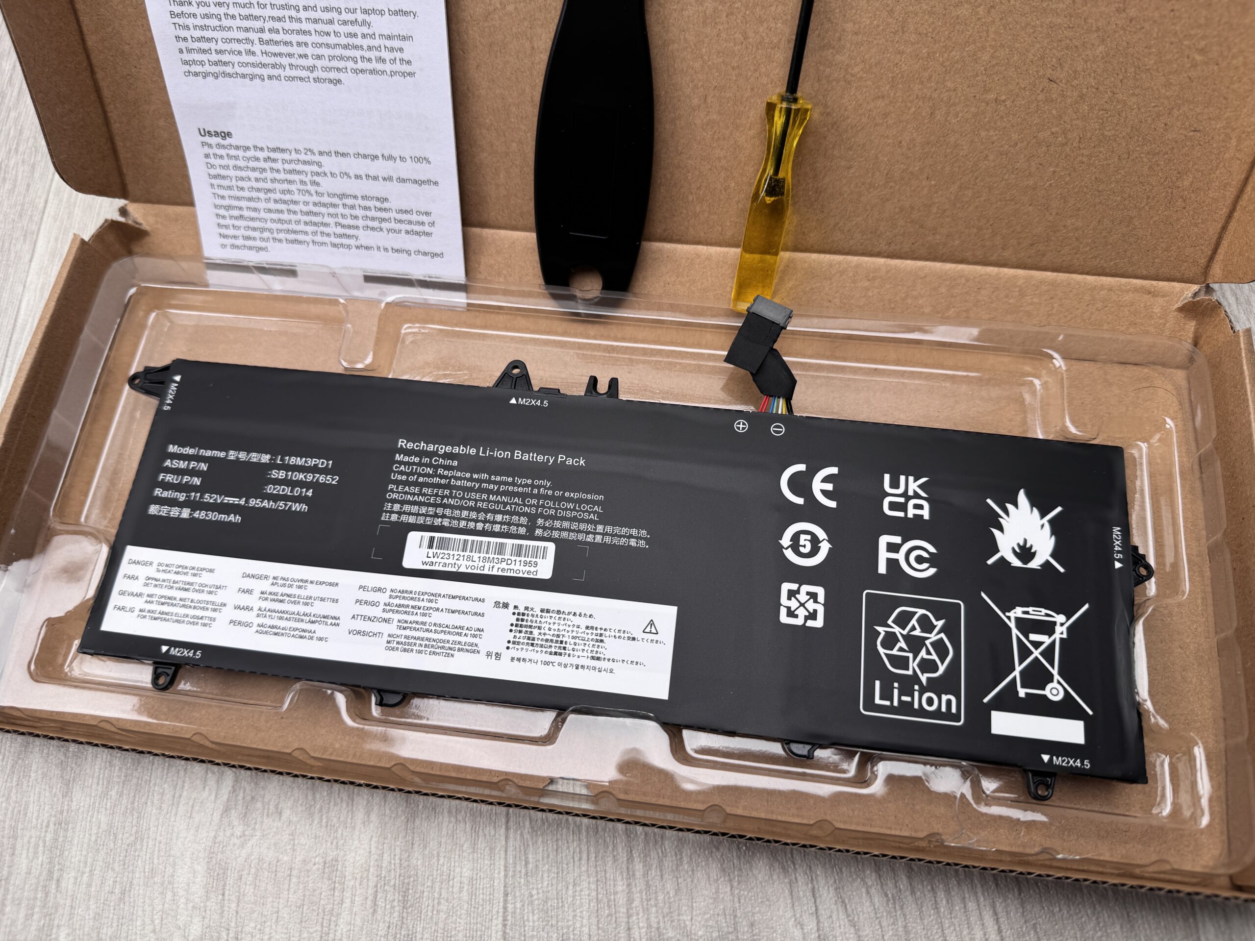 NY! Batteri för Lenovo ThinkPad T14s T490S T495S Series 02DL013 57Wh