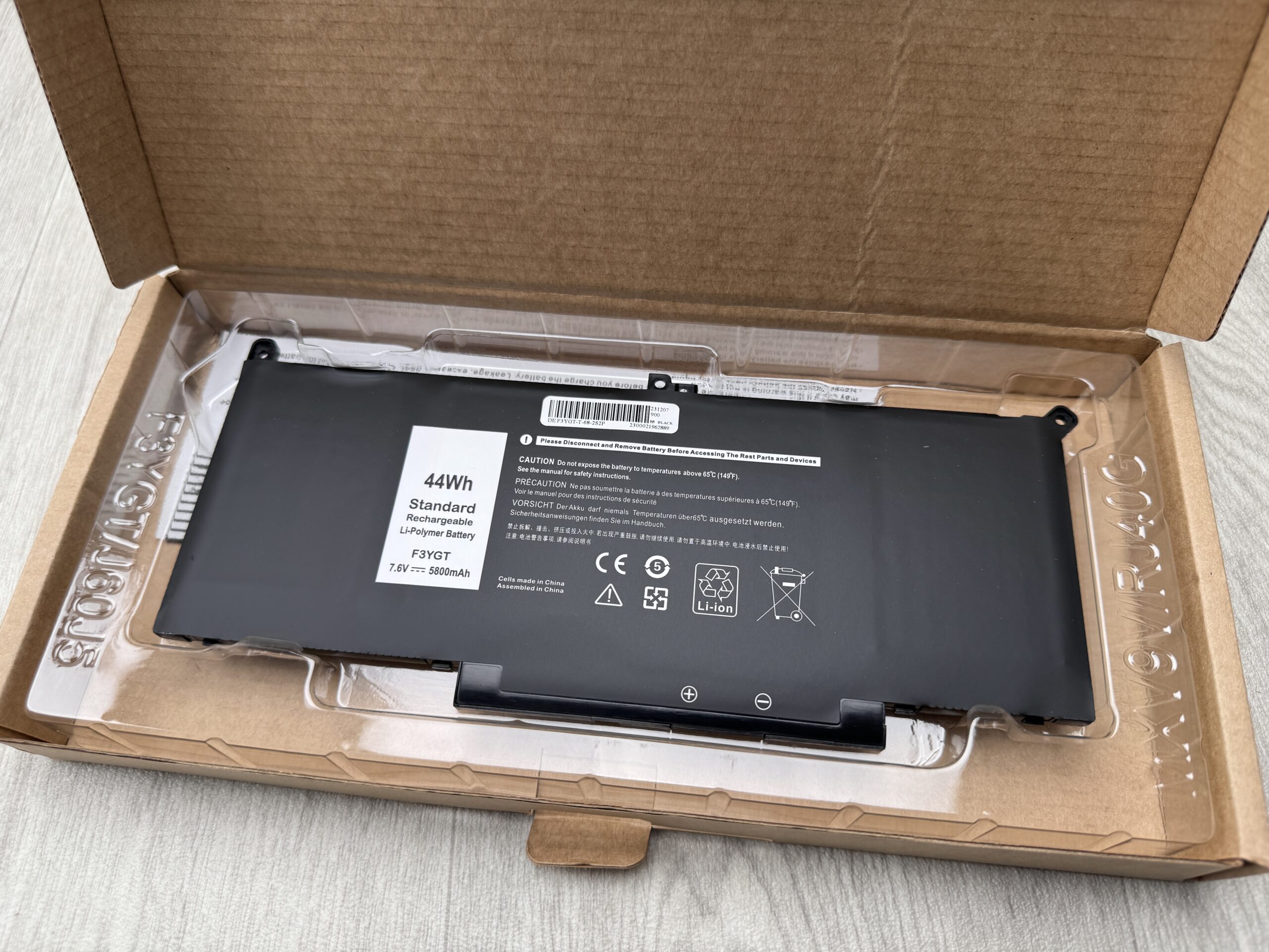 Nytt! Batteri Dell Latitude 7280 7290 7380 7390 7480 7490 Series F3YGT 7.6V 44Wh 5800mAh