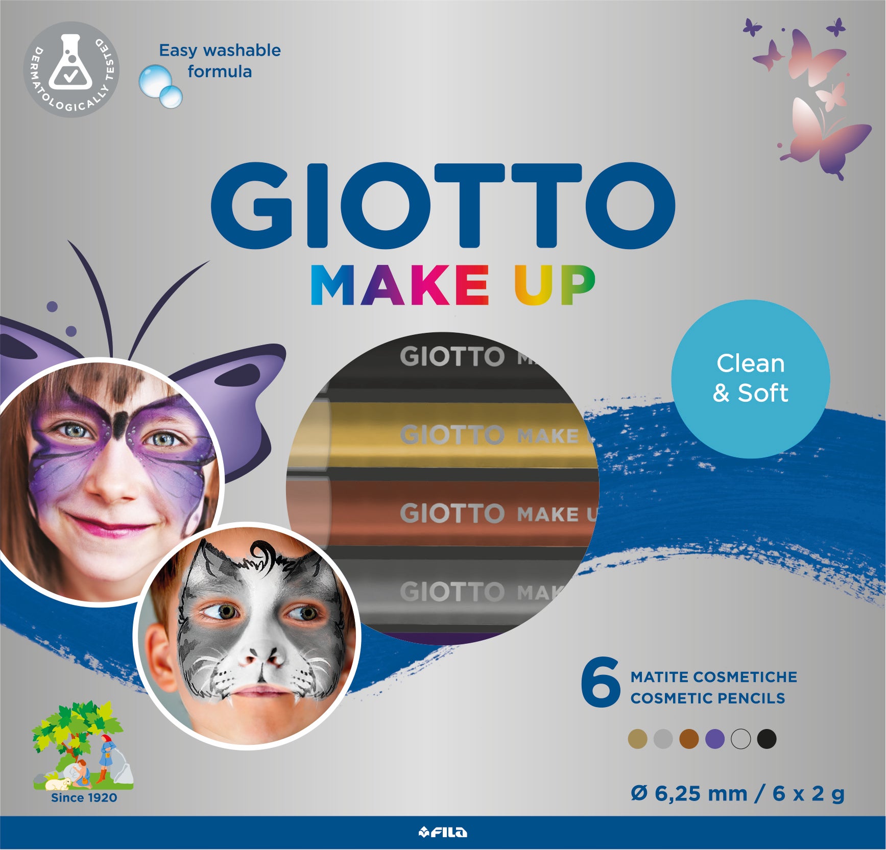 Ansiktspenna Giotto metallic 6 st/fp