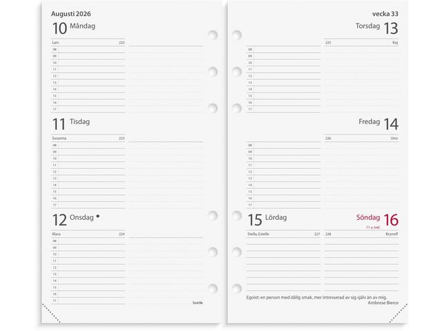 Regent Systemkalender 2026 skinn brun